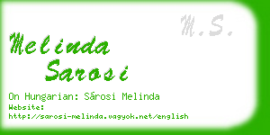 melinda sarosi business card